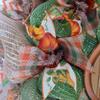 Country Chevron Gourd Welcome Harvest Wreath Handmade Deco Mesh. Available in 24 inch and 28 inch diameters view 3