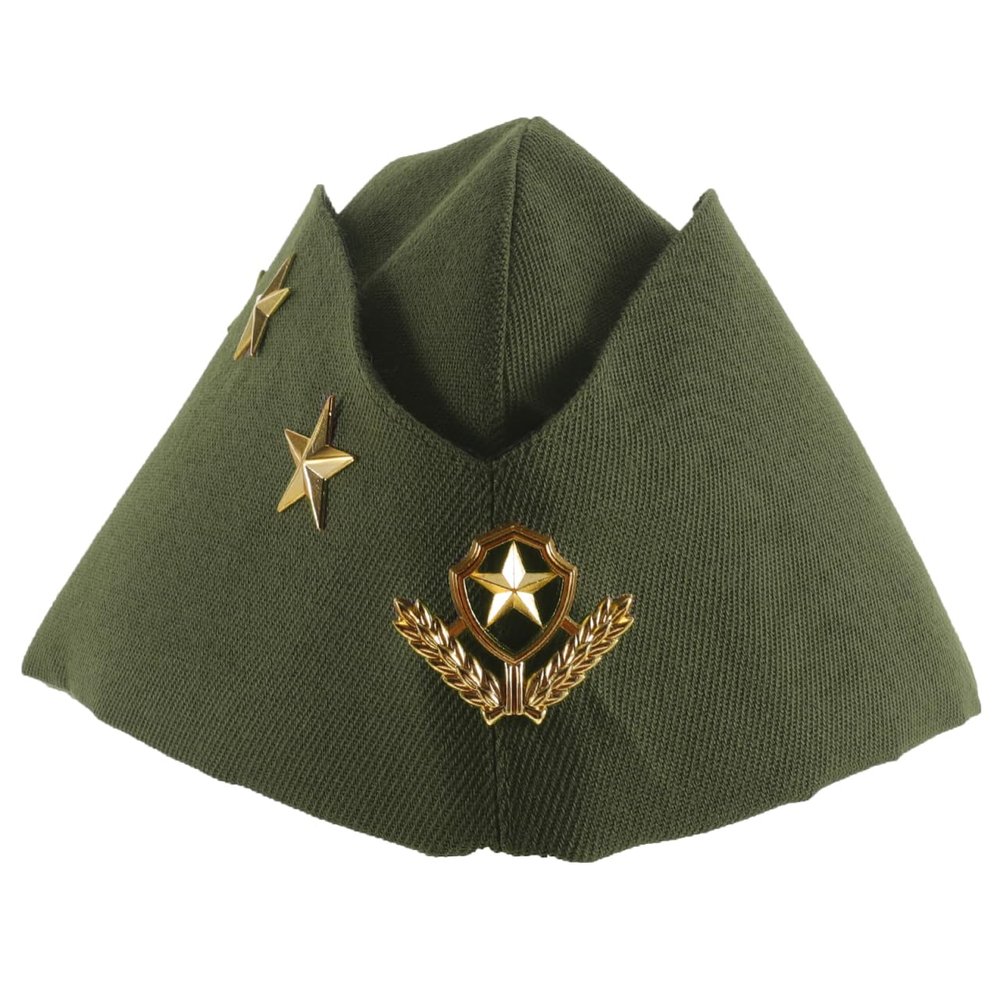 Amosfun Nautical Sailor Hat Army Green Hat Captain Beret Canvas Stewardess Cap Costume Accessory for Women