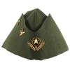 Amosfun Nautical Sailor Hat Army Green Hat Captain Beret Canvas Stewardess Cap Costume Accessory for Women view 1