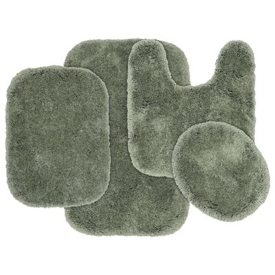 Garland Rug Finest Luxury Deep Fern Green 4-Piece Rug Set Ultra Plush Washable Bath Rug Set - Soft, Absorbent, and Stylish for Your Bathroom