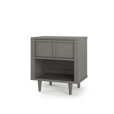 Child Craft Surrey Hill 1 Drawer Nightstand for Nursery or Bedroom, Large Storage Drawer, Made of Sturdy Pinewood, Non-Toxic, Baby Safe Finish (Lunar Gray)