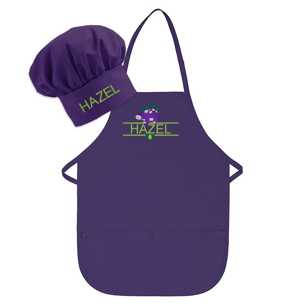 Made in the USA Personalized Embroidered Premium Child Apron and Chef Hat for Kids Girls Boys Fun in the Kitchen Gift