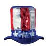 Beistle Glitz N Gleam Uncle Sam Top Hats, 3 Pack OSFM Independence and Memorial Day Party Accessories, Patriotic Stars & Stripes Novelty Photo Booth Props, Fourth of July Festive Headwear view 1