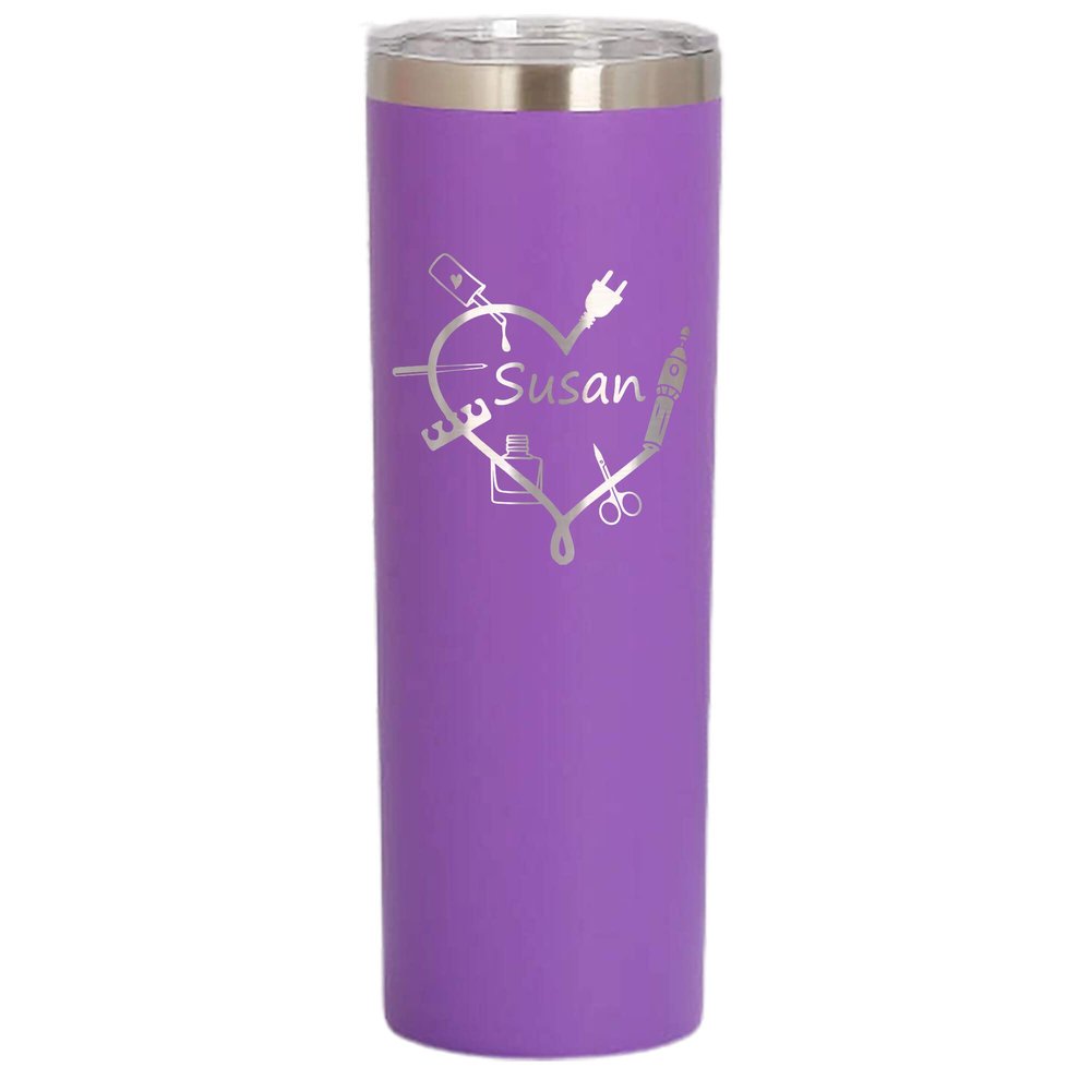 Personalized Manicurist Tumbler 20oz Skinny Custom Laser Engraved Cup