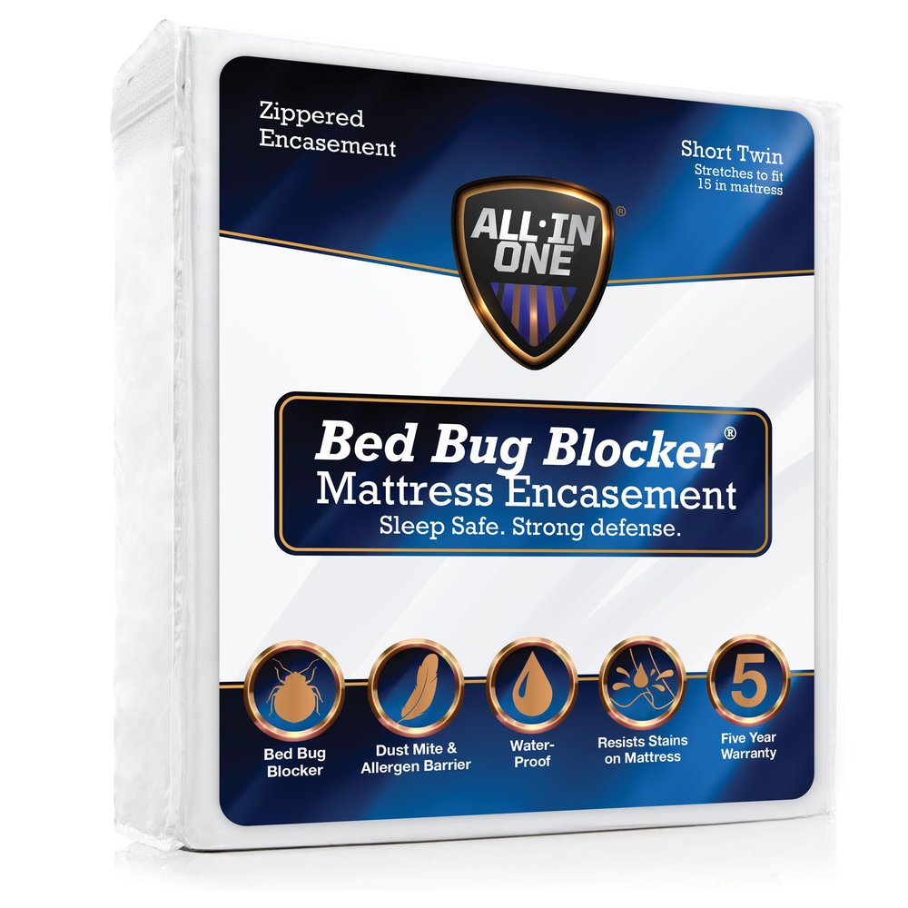 All-in-One Mattress Protector, Zippered Encasement, Water & Stain Resistant, Triple Seal Protection, RV Short Twin, White