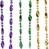 Beistle Mardi Gras Twist Beads  24 Pack Swirl Bead Necklaces in Green, Gold and Purple for New Orleans Celebrations, Parade Toss, Parties, Photo Booth Props and Festive Costumes, 33" view 2