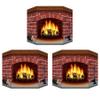 Beistle Standup Brick Fireplace  3 Pack Rustic Holiday Decor for Christmas Parties Crackling Faux Fire Background for Photos with Brick Backdrop Freestanding Winter Mantle Display 3' 1" x 25" view 1