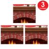 Beistle Standup Brick Fireplace  3 Pack Rustic Holiday Decor for Christmas Parties Crackling Faux Fire Background for Photos with Brick Backdrop Freestanding Winter Mantle Display 3' 1" x 25" view 4