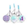 90ct Personalized Baby Shower Candy Party Favors Kisses with DIY Stickers, Bulk Chocolate - Mermaid view 1