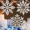 24 Pcs 12 Inch Large Christmas Snowflake Ornaments Glitter Xmas Hanging Ornaments Big Christmas Snowflake Decorations for Window Decor Winter Decorations (White) view 4
