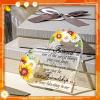 Spiareal Friends Gifts for Women Friendship Graduation Plaque Best Flower Sister Birthday Bestie Thank You Gift for Teacher Mom Female Acrylic Friendship(Sunflower) view 3