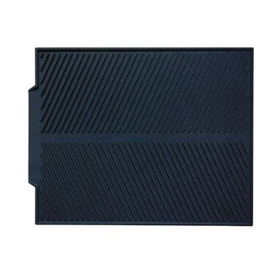 Silicone Square Dish Drying Mat Drain Pad Water Filter Table Placemat Heat Resistant Cushion Pad Dinnerware Folding Table Mat (L, Black)