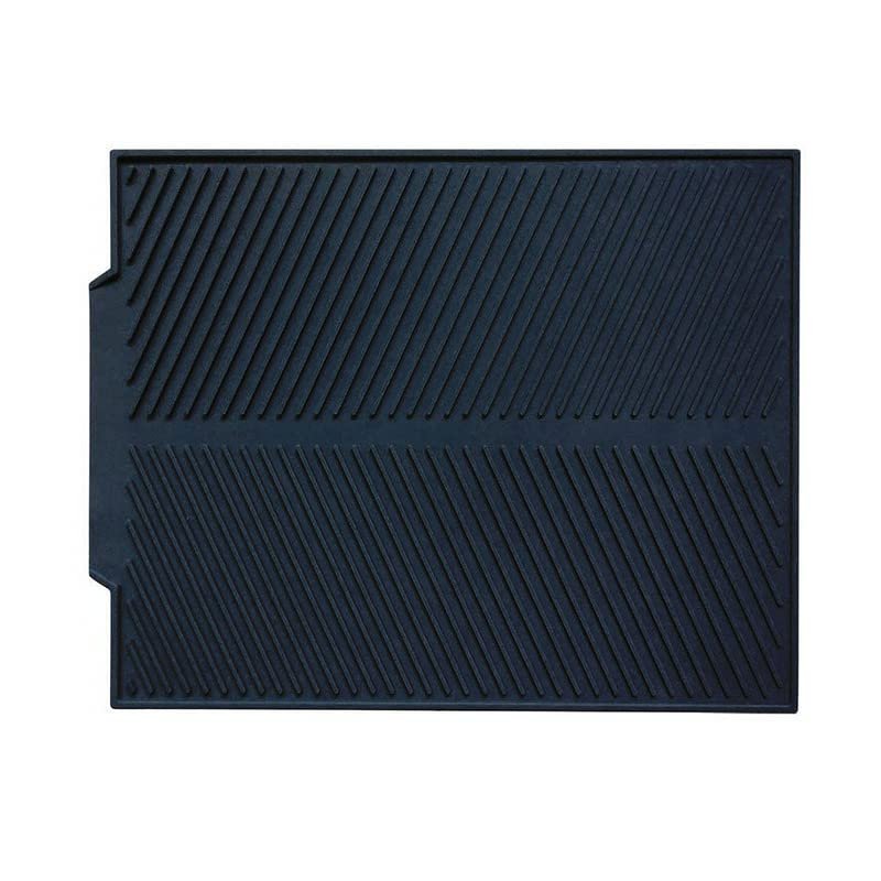 Silicone Square Dish Drying Mat Drain Pad Water Filter Table Placemat Heat Resistant Cushion Pad Dinnerware Folding Table Mat (L, Black)