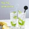 200Pcs Cocktail Swizzle Sticks, 7 Inches Disposible Plastic Disc Top Drink Stirrers Black Drinks Mixing Rod for Coffee Milk Cocktail Whiskey Beverage Bar (Black) view 2