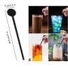 200Pcs Cocktail Swizzle Sticks, 7 Inches Disposible Plastic Disc Top Drink Stirrers Black Drinks Mixing Rod for Coffee Milk Cocktail Whiskey Beverage Bar (Black) view 3