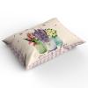 YOKOU Duvet Cover 4 Pieces Set Tulip Lavender Jasmine Flower Vase Purple Plaid Summer Live Laugh Love Comforter Bedding Set with Zipper Closure Corner Ties California King view 2