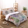 YOKOU Duvet Cover 4 Pieces Set Tulip Lavender Jasmine Flower Vase Purple Plaid Summer Live Laugh Love Comforter Bedding Set with Zipper Closure Corner Ties California King view 3