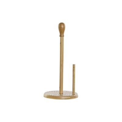 DKD Home Decor Natural Black Bamboo Kitchen Paper Roll Holder (16.5 x 16.5 x 35 cm) (Reference: S3026091)