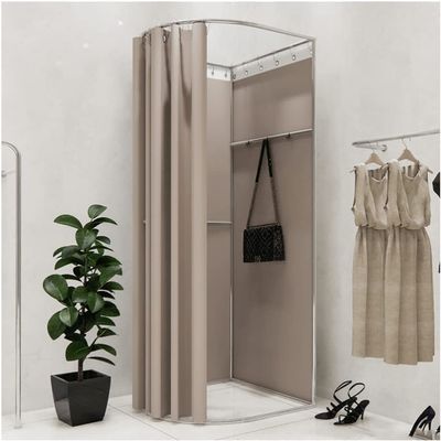XIEAE Changing Room Clothing Store Portable Fitting Room Floor-Standing Mobile Privacy Include Shading Curtain Hanging Rod and Hook Up