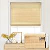 LazBlinds No Tools No Drill Cordless Bamboo Roman Shades, Privacy Window Treatment, Roll Up Bamboo Blinds for Windows 24'' W x 64'' H, Natural view 1