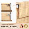 LazBlinds No Tools No Drill Cordless Bamboo Roman Shades, Privacy Window Treatment, Roll Up Bamboo Blinds for Windows 24'' W x 64'' H, Natural view 3