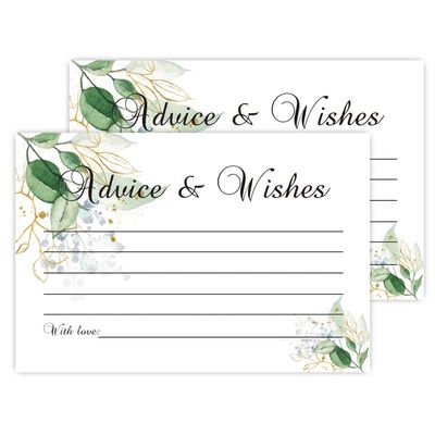 50 Advice And Wishes For The New Mr And Mrs, Bride And Groom Weddings, Bridal Showers, Marriage Advice Cards(4" x 6")