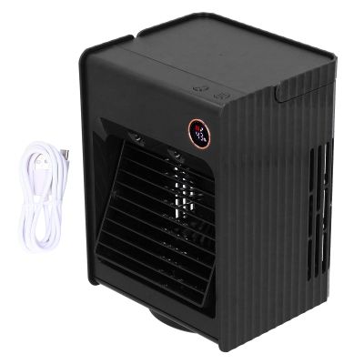 2 in 1 Oscillating Spray Mini Desktop a ir Humidification Fan with Light USB Charging Desktop a ir self Cooler Fan (Black) , Portable a ir Conditioner Fan , Portable a ir Conditioner Fan , 2 in 1 Os
