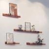 4 Pack Acrylic Floating Shelves, Wall Mounted Invisible Bathroom Shower Shelf, for Home, Bedroom, Bathroom, Kitchen Storage(4Pcs, Brown) view 2