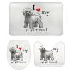 3-Pack Bath Mat Set, I Love My Dogs at All Times Coton De Tular Absorbent Memory Foam Soft Shower Bath Rugs Contour Mat and Lid Cover,Non Slip Velvet Bathrug,Shower Toilet Bathmats Carpet 20x30 Inch view 1