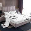 Feelyou Cartton Panda Sheet Set Kids Cute Animal Sheets with Deep Pocket Fitted Sheet for Boys Girls Kawaii Panda Bed Sheets Set Panda Bear Printed Black White Bedding Set Quilt Cover Queen view 1