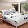 Feelyou Cartton Panda Sheet Set Kids Cute Animal Sheets with Deep Pocket Fitted Sheet for Boys Girls Kawaii Panda Bed Sheets Set Panda Bear Printed Black White Bedding Set Quilt Cover Queen view 4