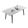 CraftThink Kitchen Dining Room Table, Metal Industrial Rectangle Dining Table with Black Legs Breakfast Table Casual Table for Living Room Home Office, White -63" L x 31.5" W x 29.5" H view 1