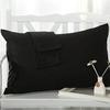 SAHARBEDDINGS Travel Pillowcase 12x16 500 Thread Count Pack of 2 Toddler Baby Pillowcases Cover with Zipper 100% Egyptian Cotton (Black, Toddler Travel 12x16 Zipper Closer) view 1