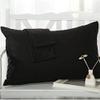 SAHARBEDDINGS Travel Pillowcase 12x16 500 Thread Count Pack of 2 Toddler Baby Pillowcases Cover with Zipper 100% Egyptian Cotton (Black, Toddler Travel 12x16 Zipper Closer) view 2