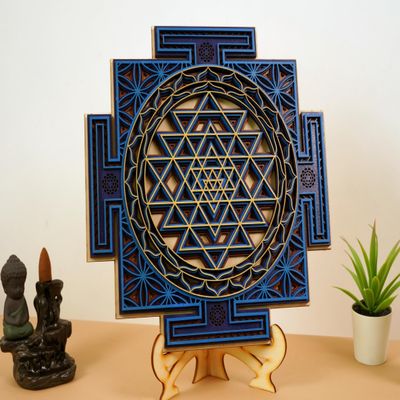BHDecor Home Wall Decor  Multilayered Laser Cut Carved Elegant Wooden Mandala Hanging MDF Panels for Decoration - Rustic Contemporary Artwork Colored, 11.8 x 11.8 inch (30cm)