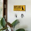 Beware Guard Chihuahua on Duty Key Holder Dogs Lovers Wall Mount Key Hanger Self Adhesive Key Hanger Organizer Rustic Mail Sorter Home Decor for Entryway Hallway Kitchen Office 7x4 inch view 3