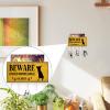 Beware Guard Chihuahua on Duty Key Holder Dogs Lovers Wall Mount Key Hanger Self Adhesive Key Hanger Organizer Rustic Mail Sorter Home Decor for Entryway Hallway Kitchen Office 7x4 inch view 4