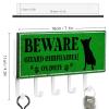Beware Guard Chihuahua on Duty Key Holder Pet Rules Wall Mount Key Hanger Self Adhesive Key Organizer Classic Letter Holder Home Decor for Entryway Mudroom Kitchen Home 7x4 inch view 2