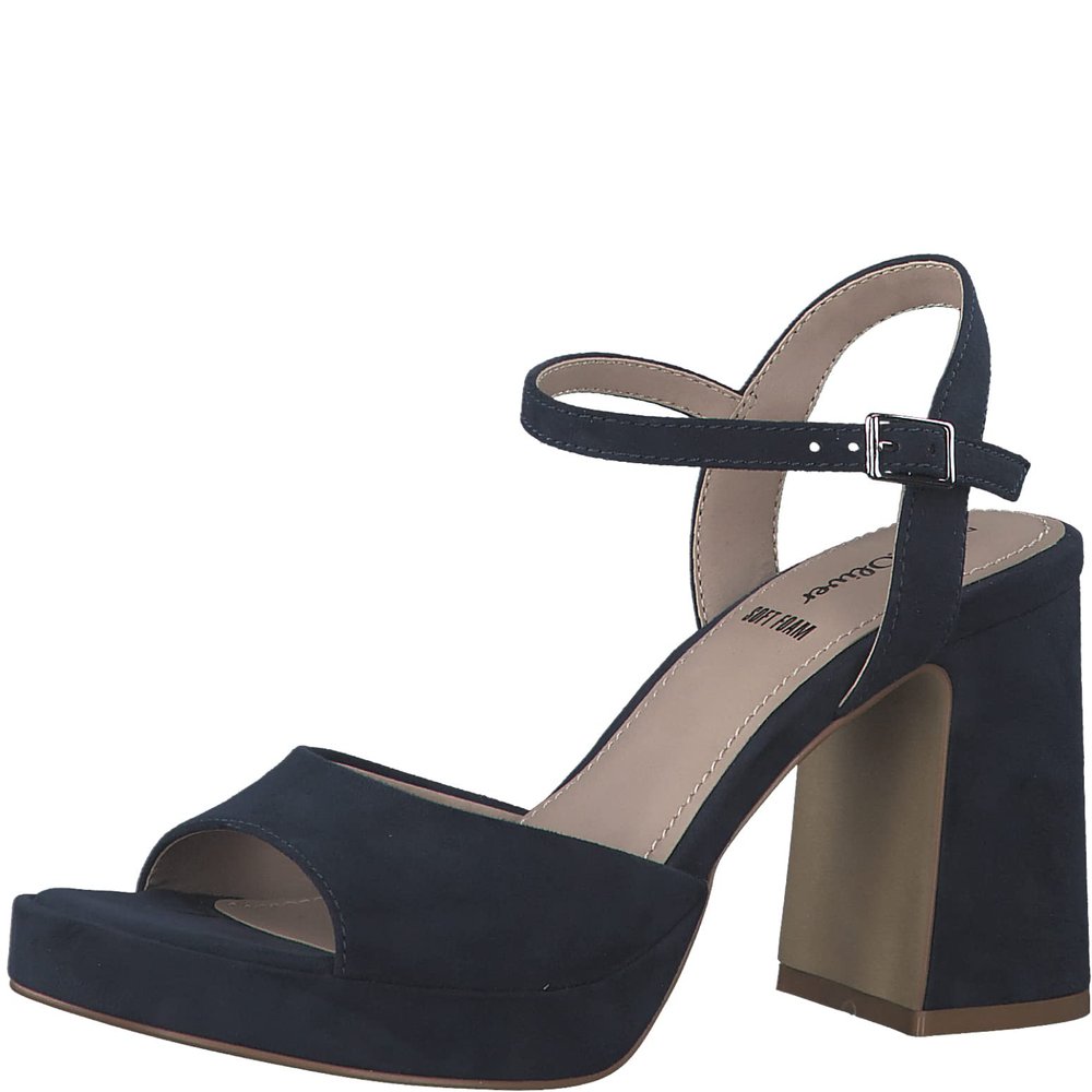 s.Oliver Women's Sandal, Navy, 6.5