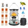 CXLL Efficient Kerosene Heaters, Stainless Steel Indoor Heater Non Electric, Kerosene Stove Camping with Portable Handle, with 6 Wicks 2 Pairs of Gloves, for Boiling Water Heating Cooking, Green view 1