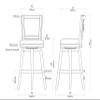 Broadmoor Bar Height Swivel Kitchen Bar Stool - Black view 3