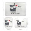 3-Pack Bath Mat Set, I Love My Dogs at All Times Schnauzer Absorbent Memory Foam Soft Shower Bath Rugs Contour Mat and Lid Cover,Non Slip Velvet Bathrug,Shower Toilet Bathmats Carpet 16x24 Inch view 2
