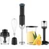 CHEFMAN Cordless Portable Immersion Blender 5-in-1 Blender Set, Ice Crushing Power with One-Touch Speed Control, Comes with Potato Masher, Whisk, Chopper, Beaker, and Storage Case, Stainless Steel view 1