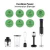CHEFMAN Cordless Portable Immersion Blender 5-in-1 Blender Set, Ice Crushing Power with One-Touch Speed Control, Comes with Potato Masher, Whisk, Chopper, Beaker, and Storage Case, Stainless Steel view 2