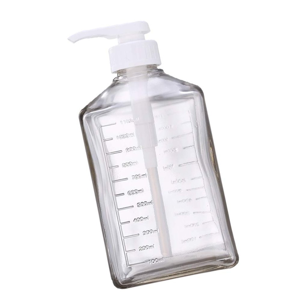 Cabilock 1pc Glass Syrup Storage Bottle Hand Press Squeeze Bottle for Easy to Clean Reusable Food-grade Material for Syrups Condiments