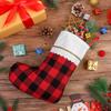 Fovths 16 Pack Christmas Felt Stockings Buffalo Plaid Xmas Stockings 15 Inches Xmas Hanging Stockings Holiday Party Favors Stockings for Christmas Tree Fireplace Decoration (Red and Black) view 3