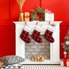 Fovths 16 Pack Christmas Felt Stockings Buffalo Plaid Xmas Stockings 15 Inches Xmas Hanging Stockings Holiday Party Favors Stockings for Christmas Tree Fireplace Decoration (Red and Black) view 4