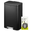 EKO Madison Matte Black 50 Liter/13.2 Gallon Step Trash Can with Inner Liner - Fingerprint Resistant Finish view 1
