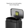 EKO Madison Matte Black 50 Liter/13.2 Gallon Step Trash Can with Inner Liner - Fingerprint Resistant Finish view 2