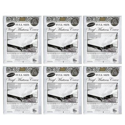 6 Pack Full Size Mattress Protector Heavy Duty Vinyl Waterproof Fitted Bed Cover